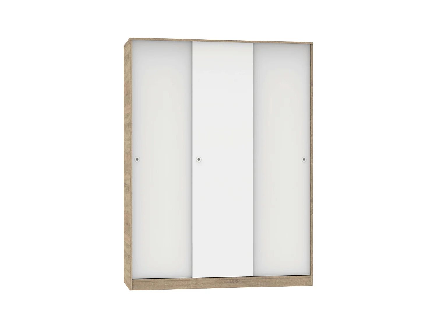 Armario Tibet 3 Puertas Correderas Roble Cambrian, Blanco o Roble 150x200cm