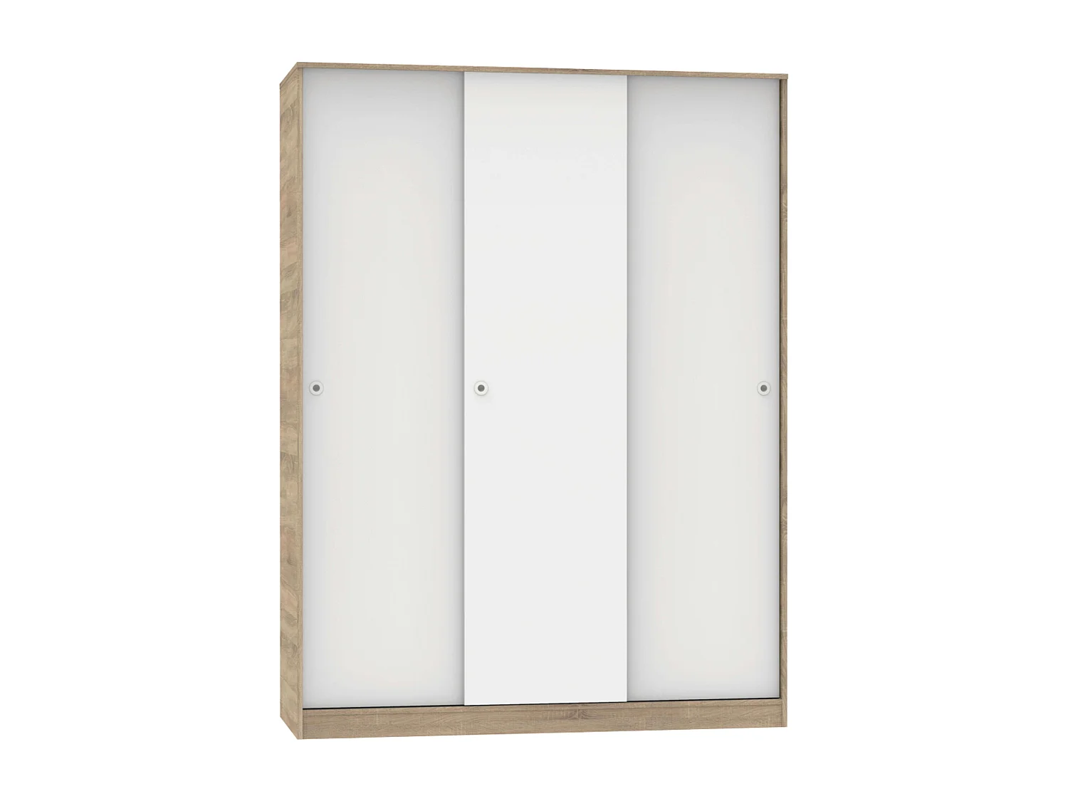 Armario Tibet 3 Puertas Correderas Roble Cambrian, Blanco o Roble 150x200cm