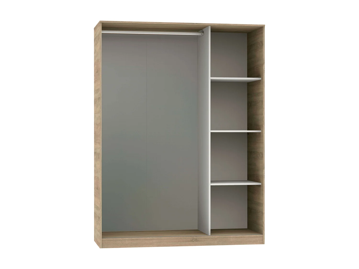 Armario Tibet 3 Puertas Correderas Roble Cambrian, Blanco o Roble 150x200cm