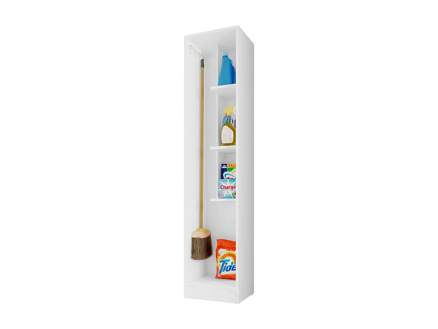 Armário auxiliar multiuso com porta alta dobrável branco 35x170 cm