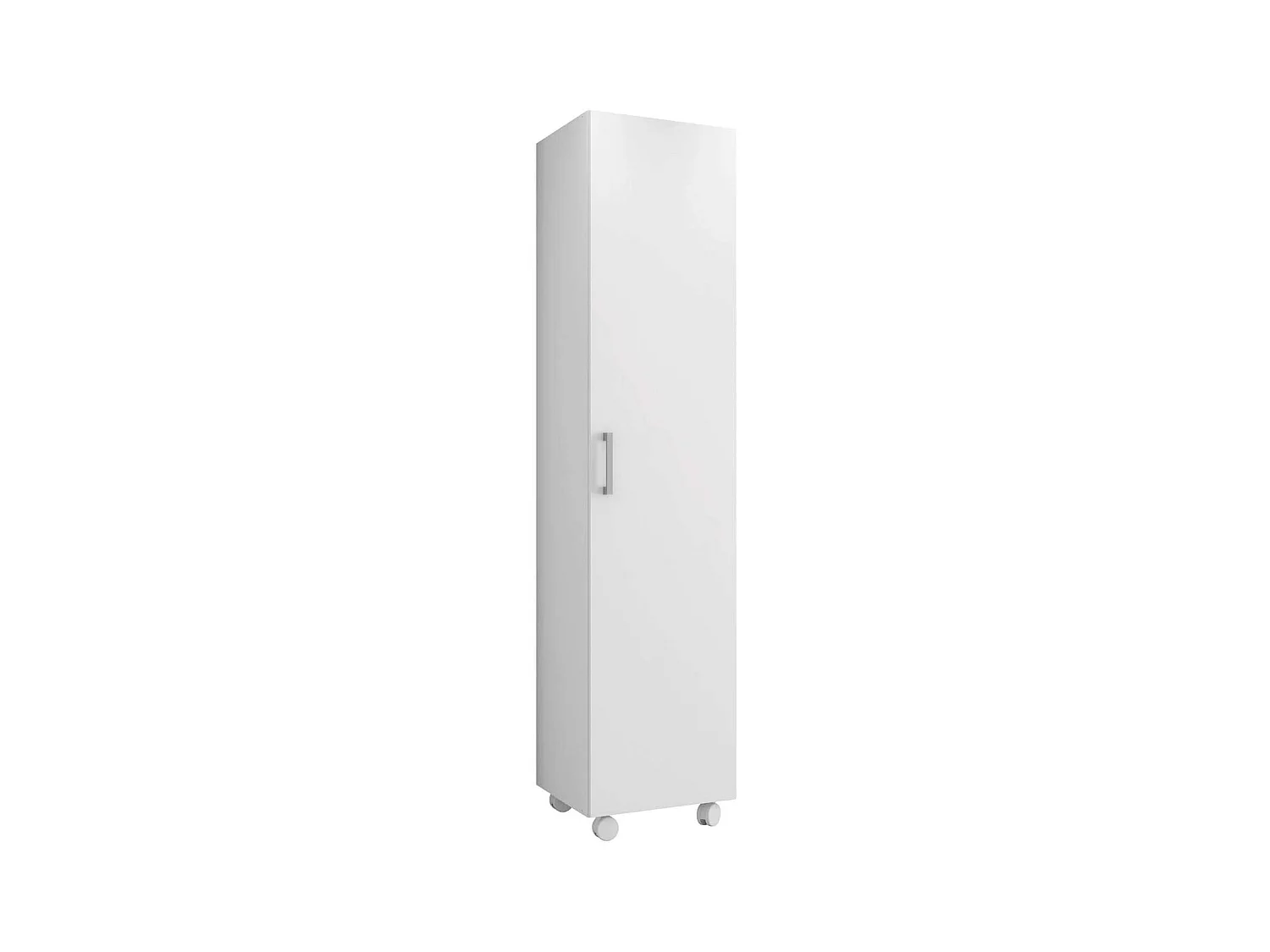 Armario Alto Multiusos con Ruedas 1p Blanco 42x183 cm