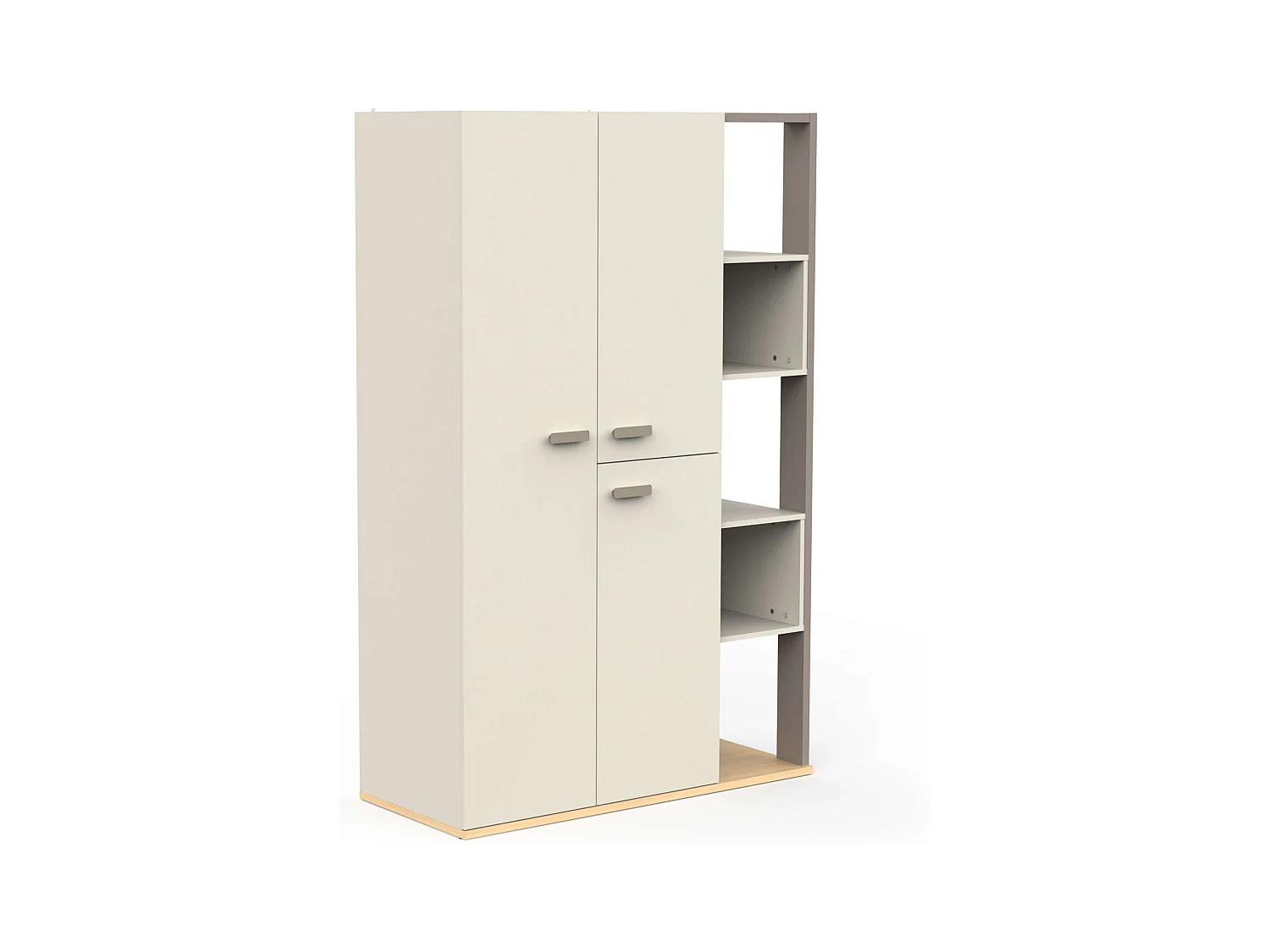 Armario Juvenil Camillia 3 Puertas 7 Estantes 2 Barras Roble 120 cm