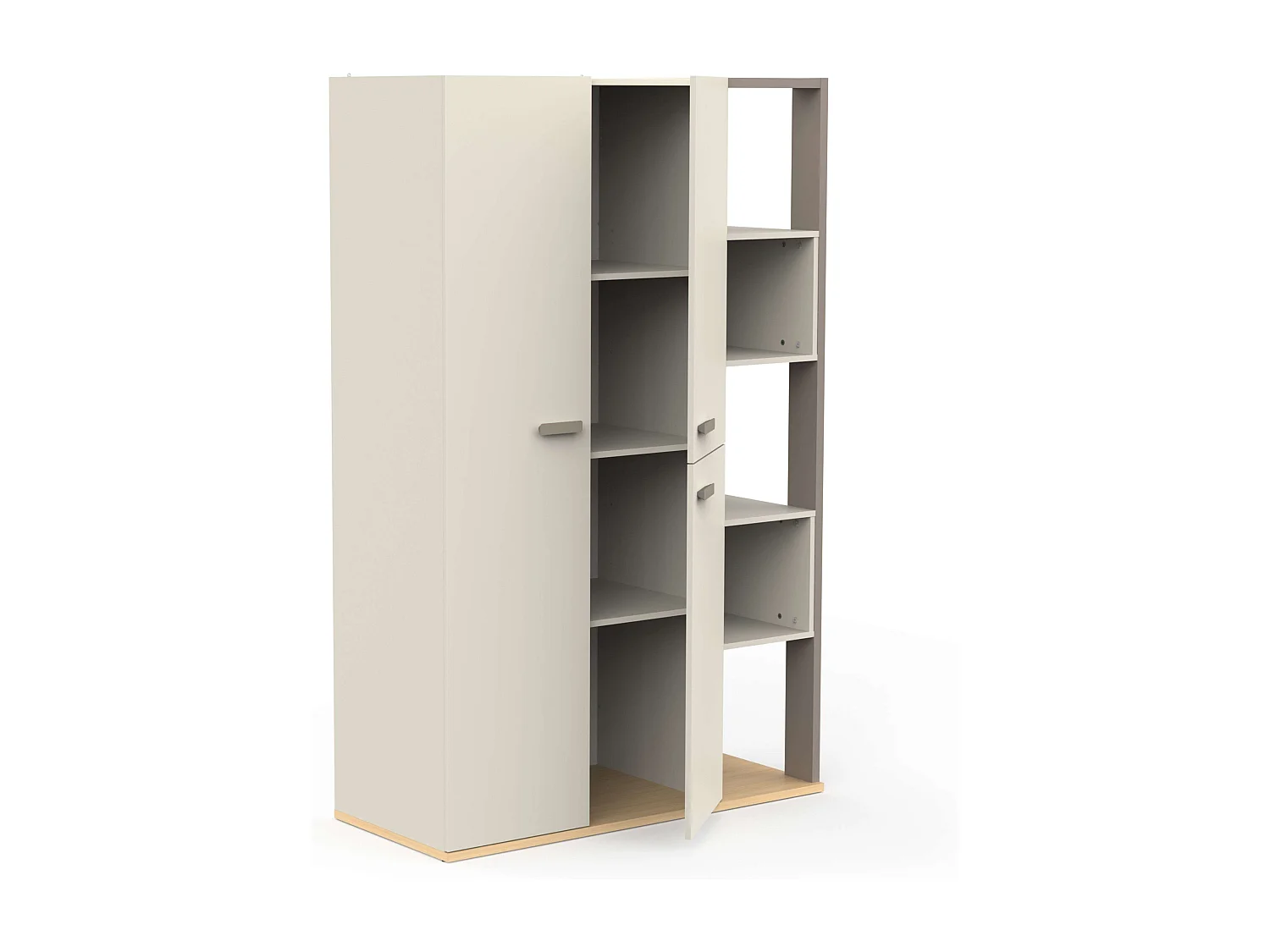 Armario Juvenil Camillia 3 Puertas 7 Estantes 2 Barras Roble 120 cm