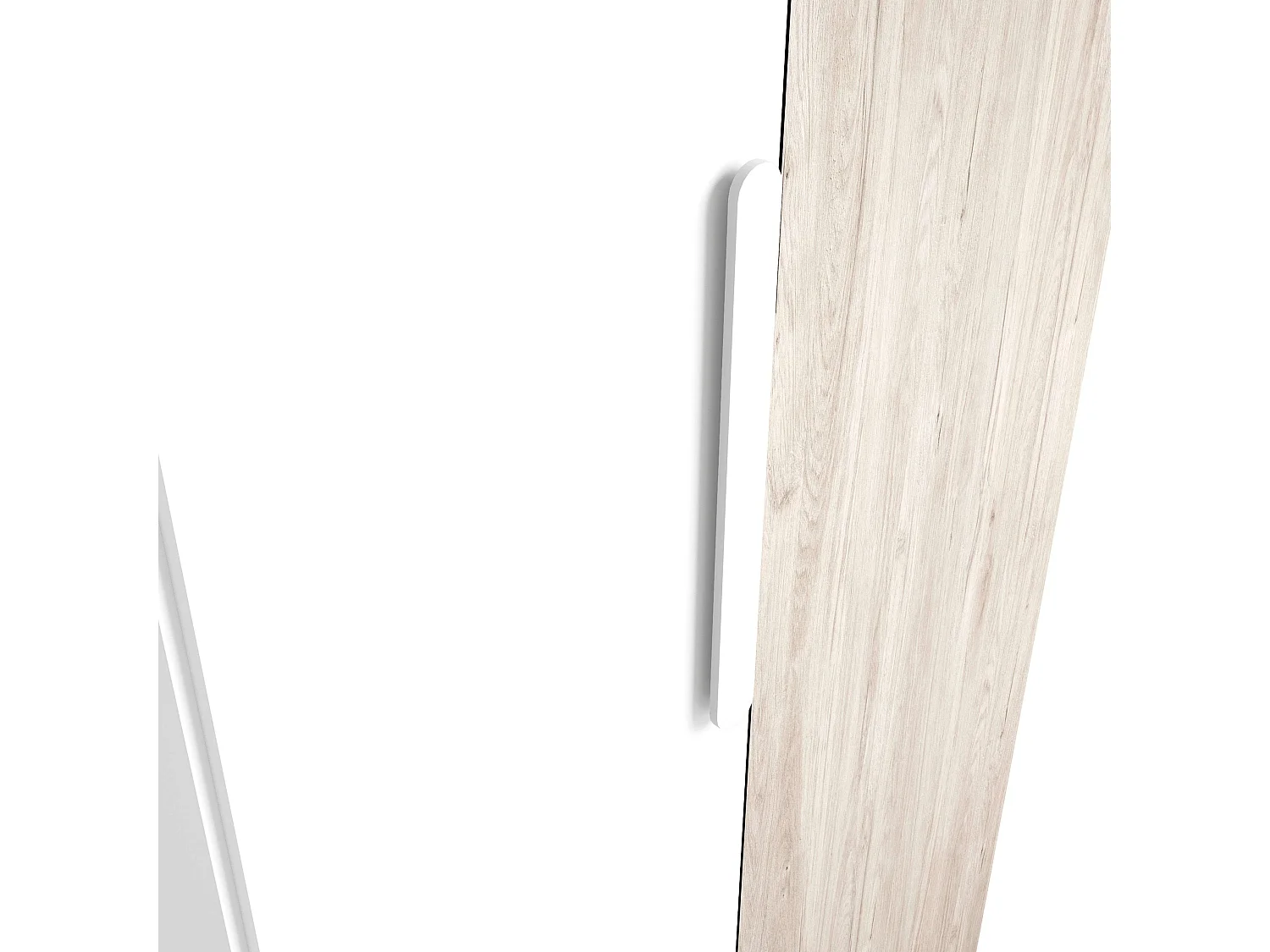 Armario Habitación Juvenil Estelle Nórdico Blanco y Roble 2 Puertas 90x200 cm