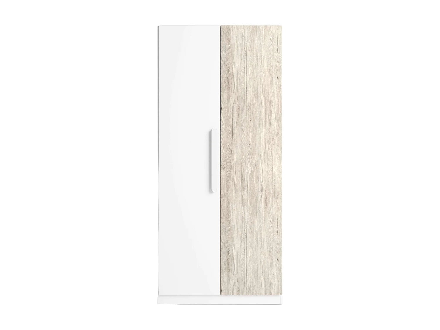 Armario Habitación Juvenil Estelle Nórdico Blanco y Roble 2 Puertas 90x200 cm