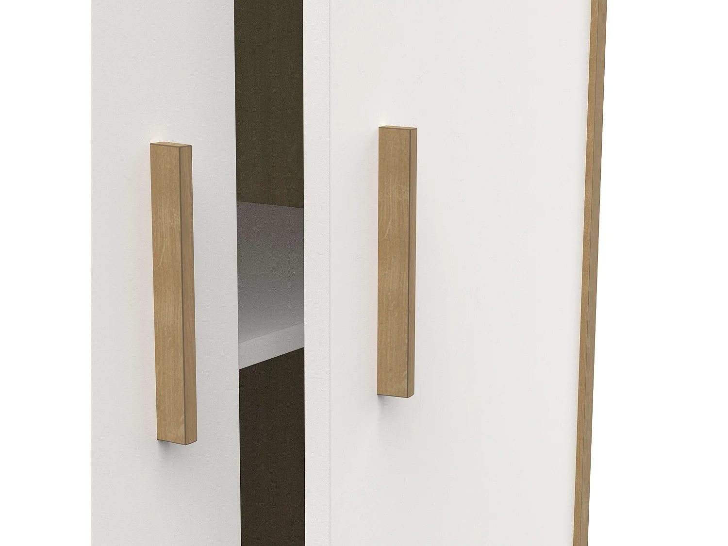 Armario Juvenil Infantil Naili 2 Puertas Roble Hamilton Blanco 90x183 cm