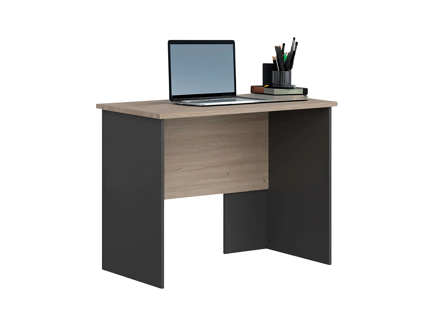 Mesa Industrial Nibis Carvalho Sonoma e Cinza Antracite 100 cm