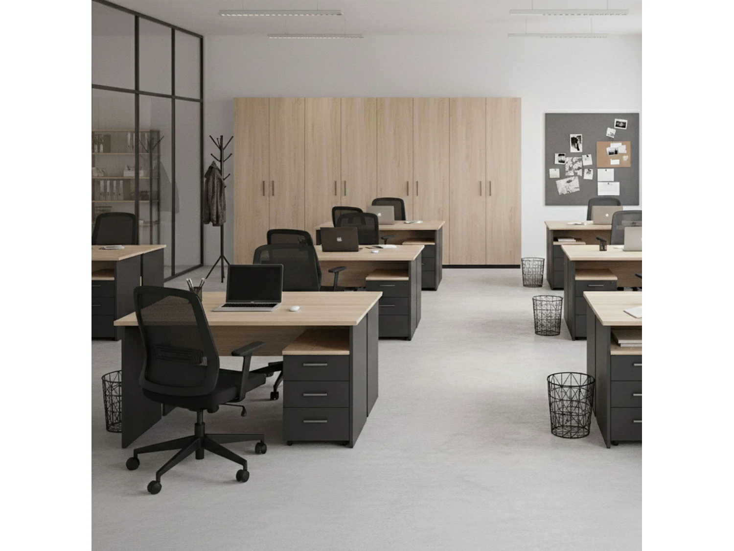 Bureau industriel Nibis Chêne Sonoma et Gris Anthracite 100 cm