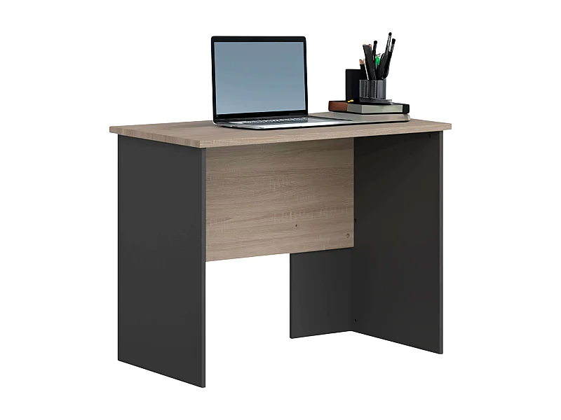 Bureau industriel Nibis Chêne Sonoma et Gris Anthracite 100 cm