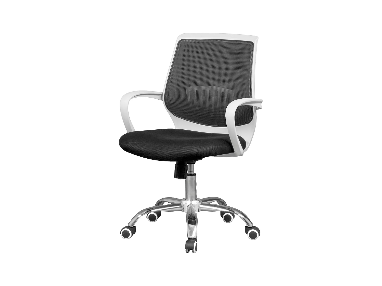Chaise de bureau tendance pour le travail, blanc/noir, métal, tissu, 60 x 87 x 59 cm