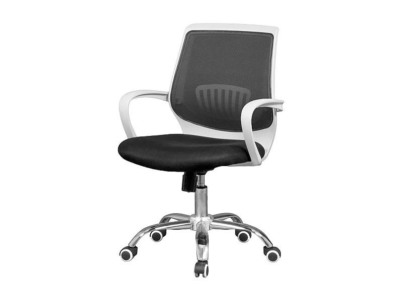 Silla oficina Trend para Trabajo, Blanco/Negro, Metal, Tela, 60x87x59 cm