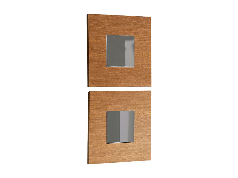Juego 2 Espejos Cajún Moderno Cerezo 45x45x2 cm Entrada Estilo
