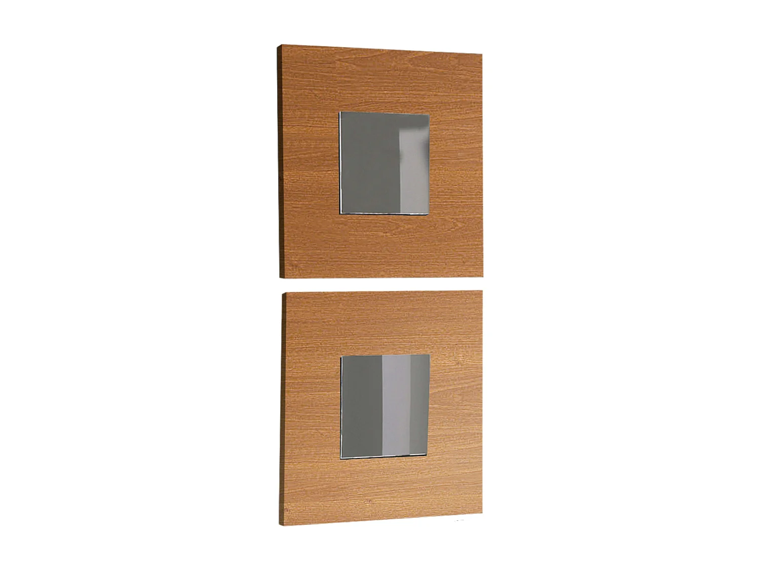 Juego 2 Espejos Cajún Moderno Cerezo 45x45x2 cm Entrada Estilo