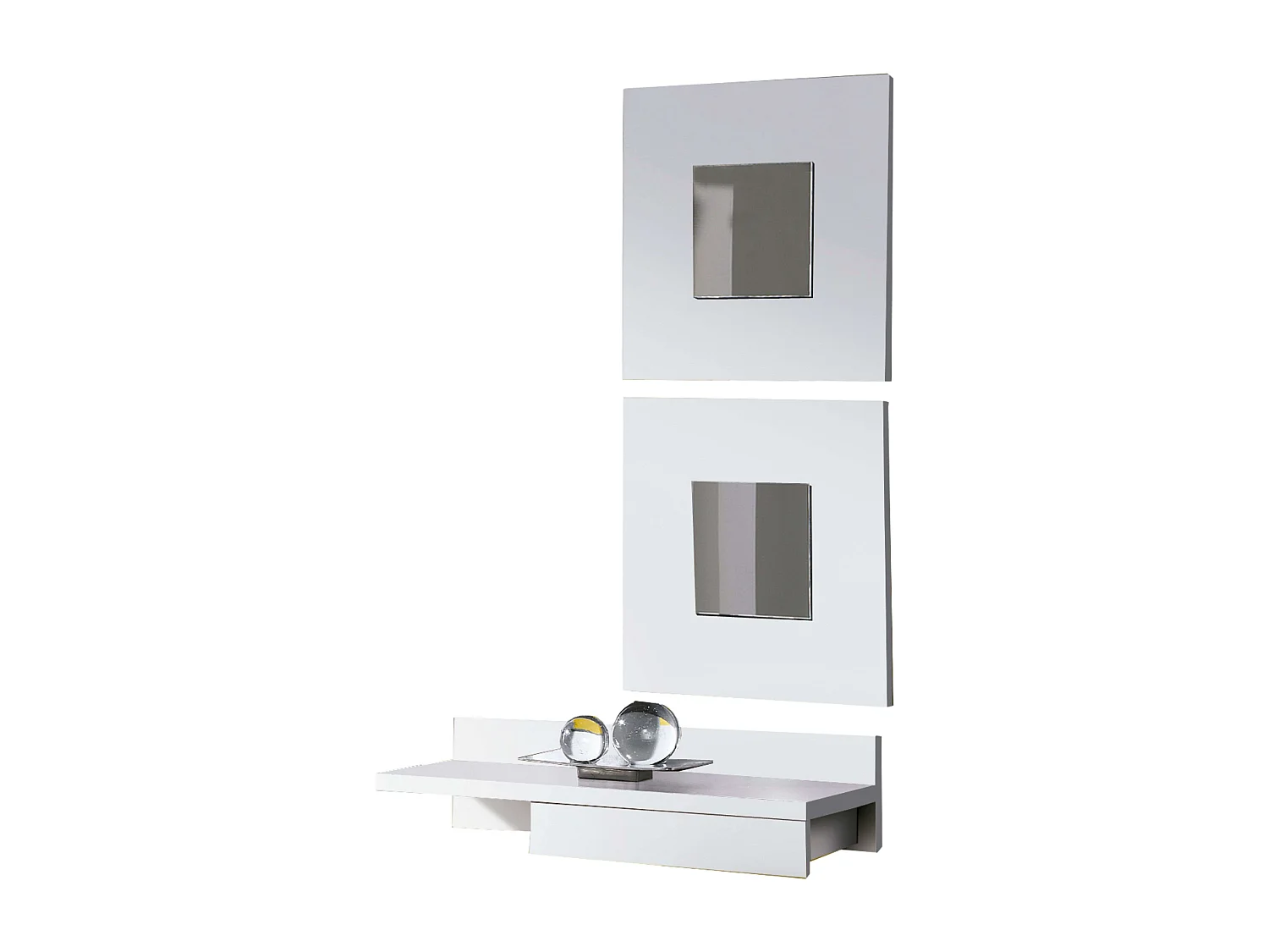 Juego 2 Espejos Cajún Entrada Moderno Blanco 45x45x2 cm