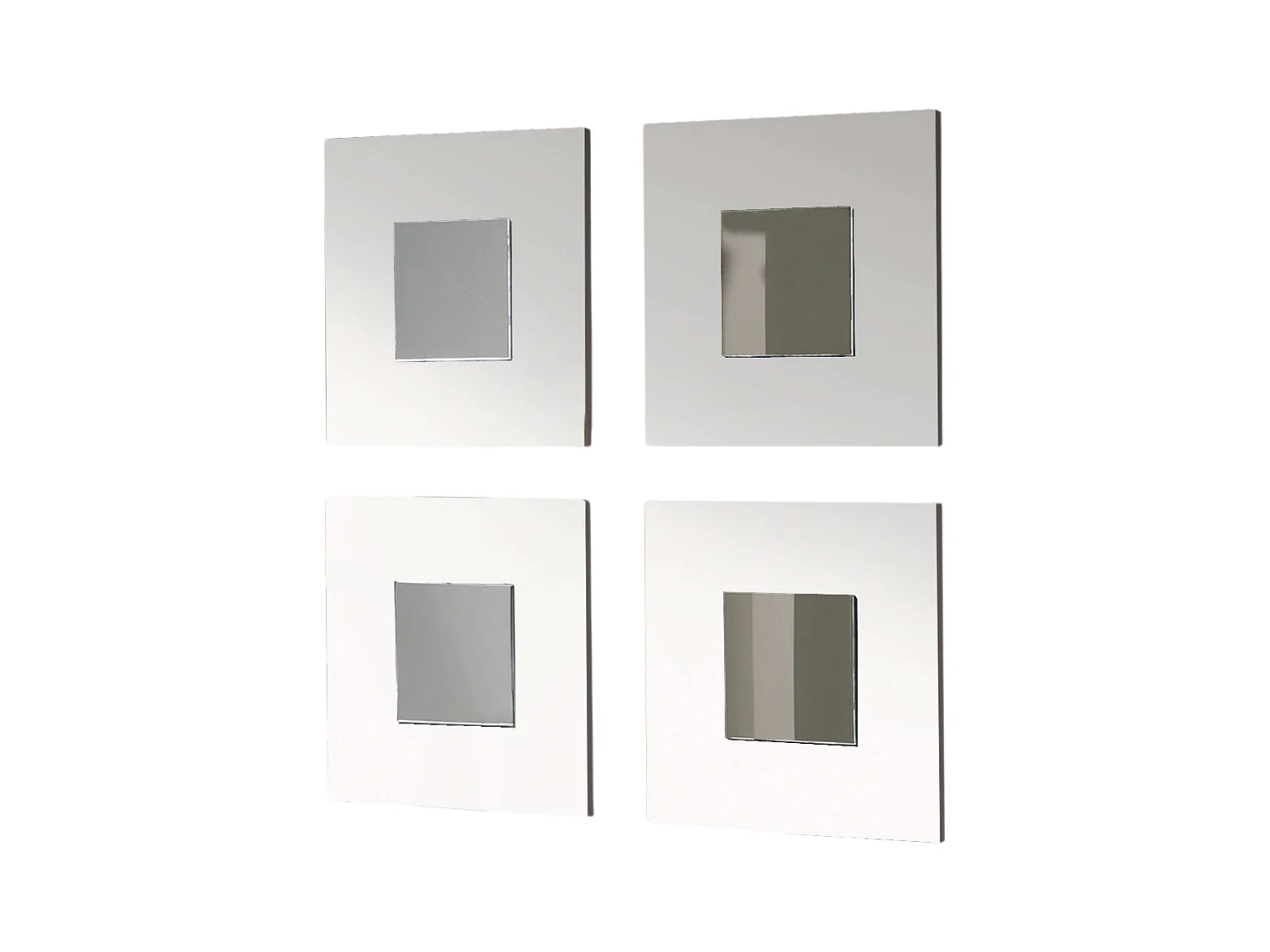 Juego 4 Espejos Lupe Moderno Blanco 45x45x2 cm