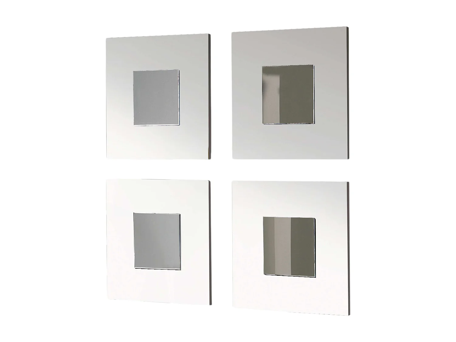 Juego 4 Espejos Lupe Moderno Blanco 45x45x2 cm