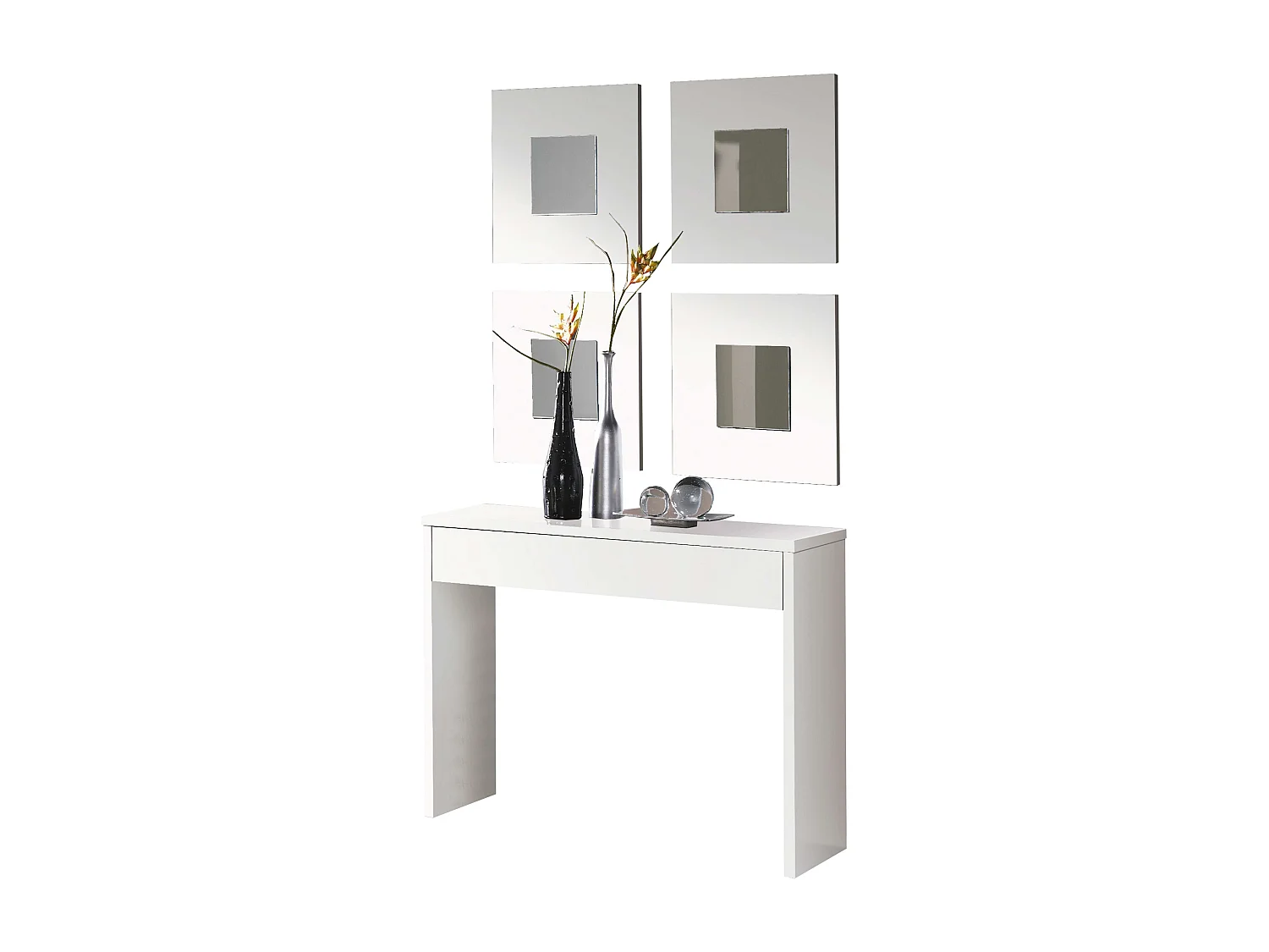 Juego 4 Espejos Lupe Moderno Blanco 45x45x2 cm