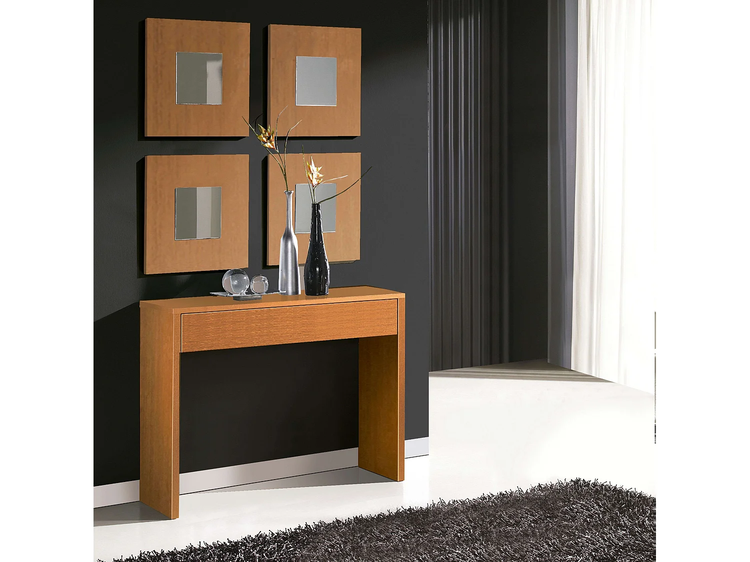 Juego 4 Espejos Lupe Cerezo Recibidor Moderno 45x45 cm