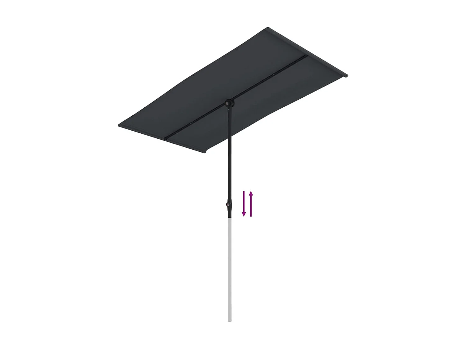 Parasol de jardin-Parasol d'extérieur avec mât en aluminium 180x110 cm Noir