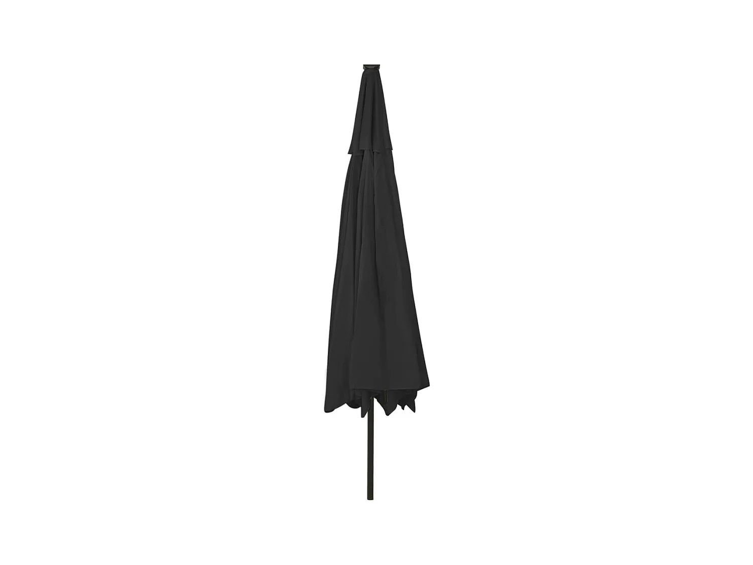 Parasol de jardin-Parasol d'extérieur avec lumières LED et mât en métal 400 cm noir