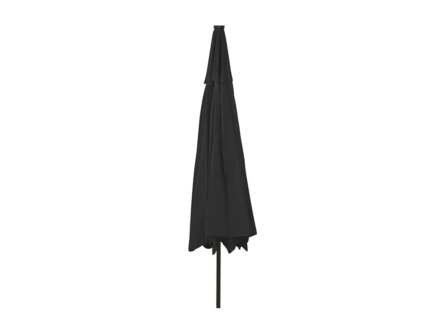 Parasol de jardin-Parasol d'extérieur avec lumières LED et mât en métal 400 cm noir