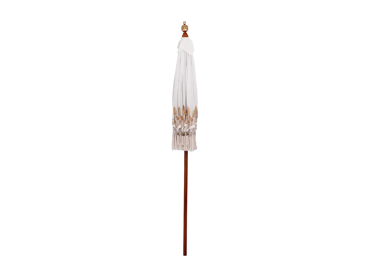 Parasol de jardin-Parasol balinais Crème (180-190) x 260 cm Coton et bois massif