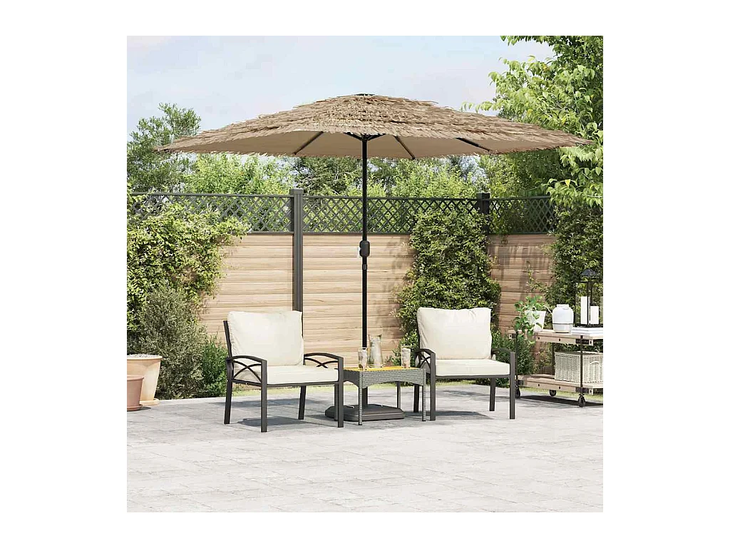 Parasol de jardin-Parasol d'extérieur avec mât en acier marron 248x248x248 cm