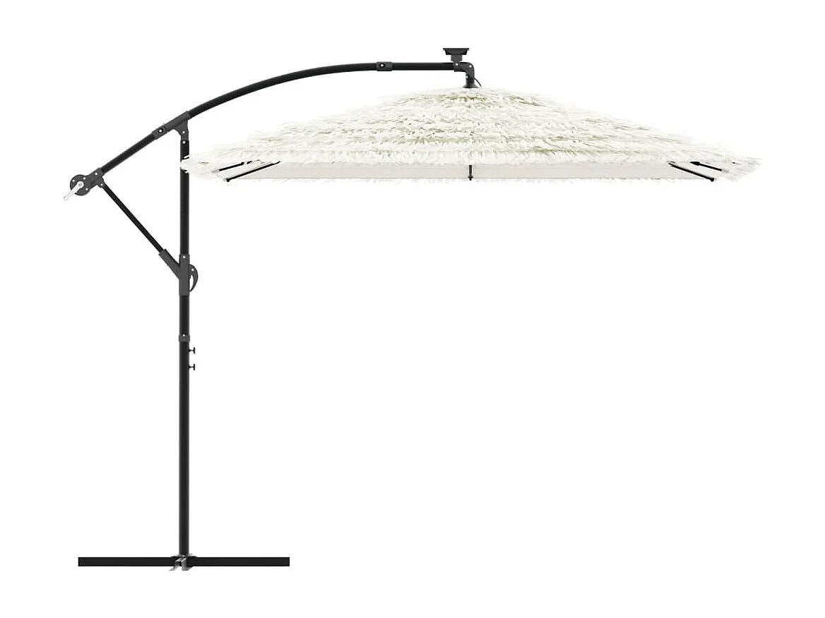 Parasol de jardin-Parasol d'extérieur avec mât en acier blanc 269x269x235 cm