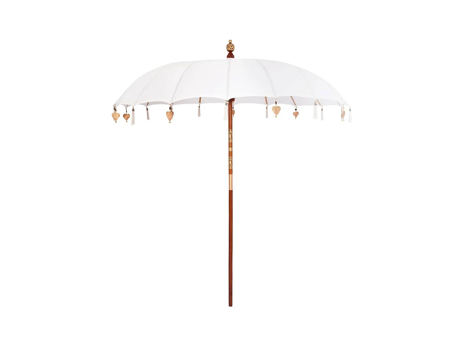 Parasol de jardin-Parasol balinais Crème (210-220) x 260 cm Coton et bois massif