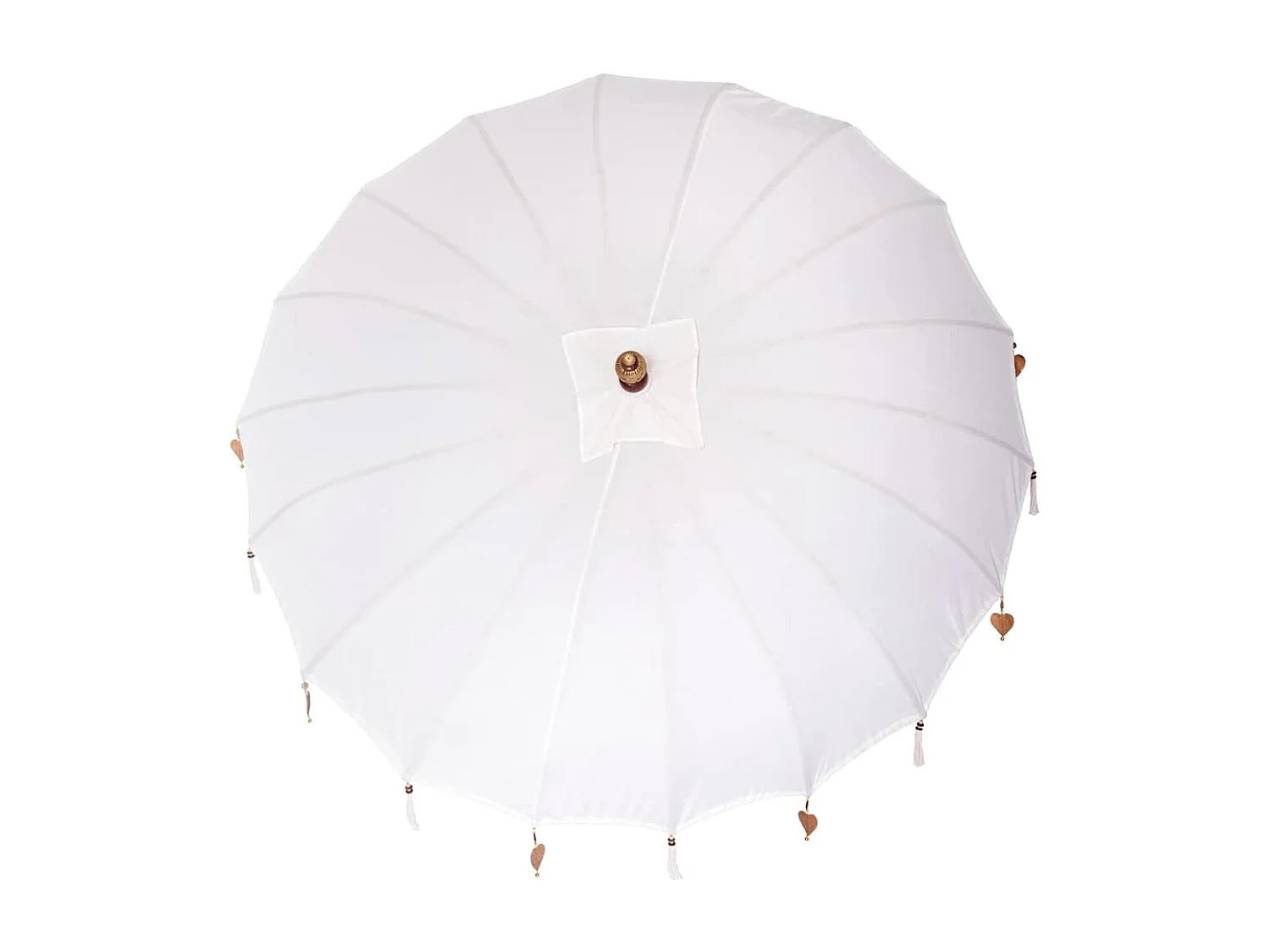 Parasol de jardin-Parasol balinais Crème (210-220) x 260 cm Coton et bois massif