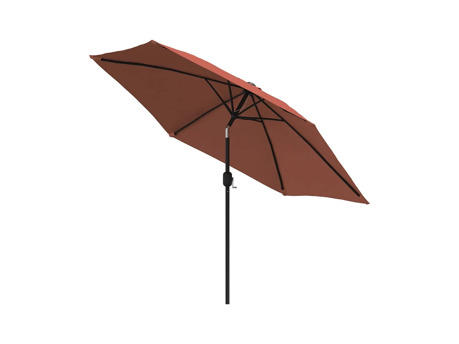 Parasol de jardin-Parasol d'extérieur avec lumières LED et mât en acier terre cuite