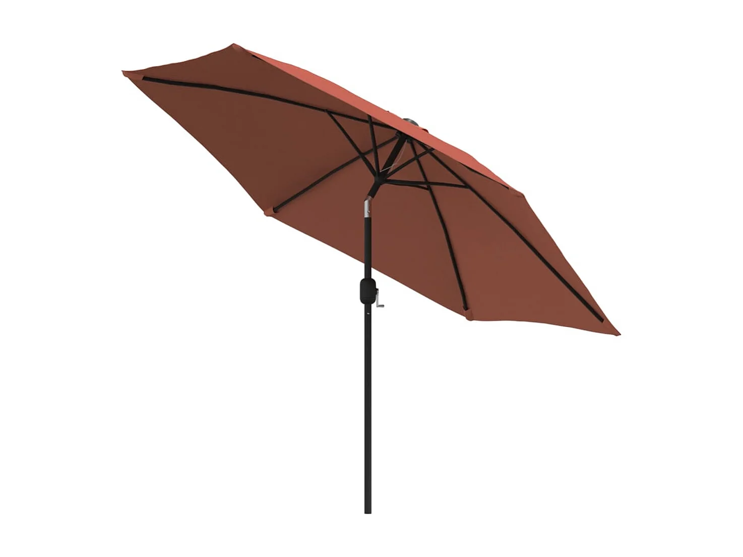 Parasol de jardin-Parasol d'extérieur avec lumières LED et mât en acier terre cuite