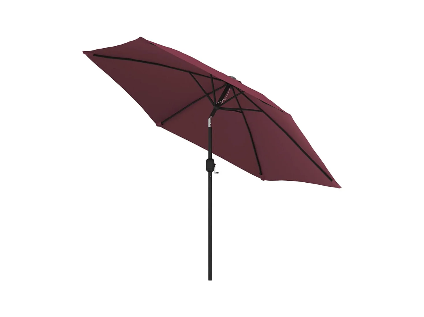 Parasol de jardin-Parasol d'extérieur avec lumières LED mât en acier rouge bordeaux