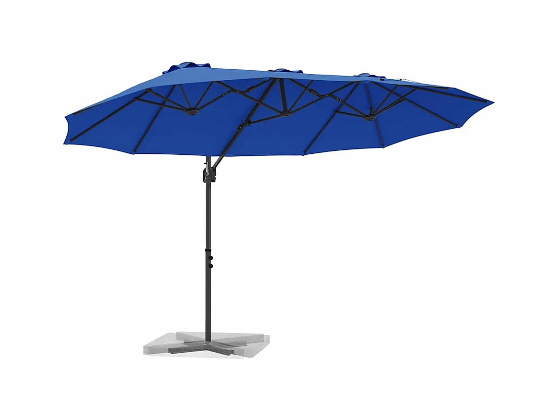 Parasol de jardin-Parasol cantilever de jardin bleu azur 372 x 198 x 243 cm