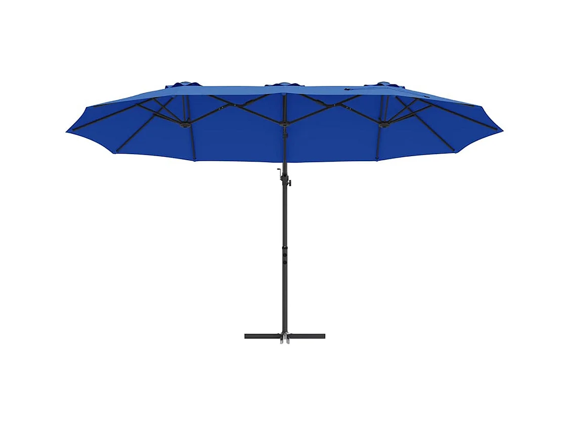 Parasol de jardin-Parasol cantilever de jardin bleu azur 372 x 198 x 243 cm