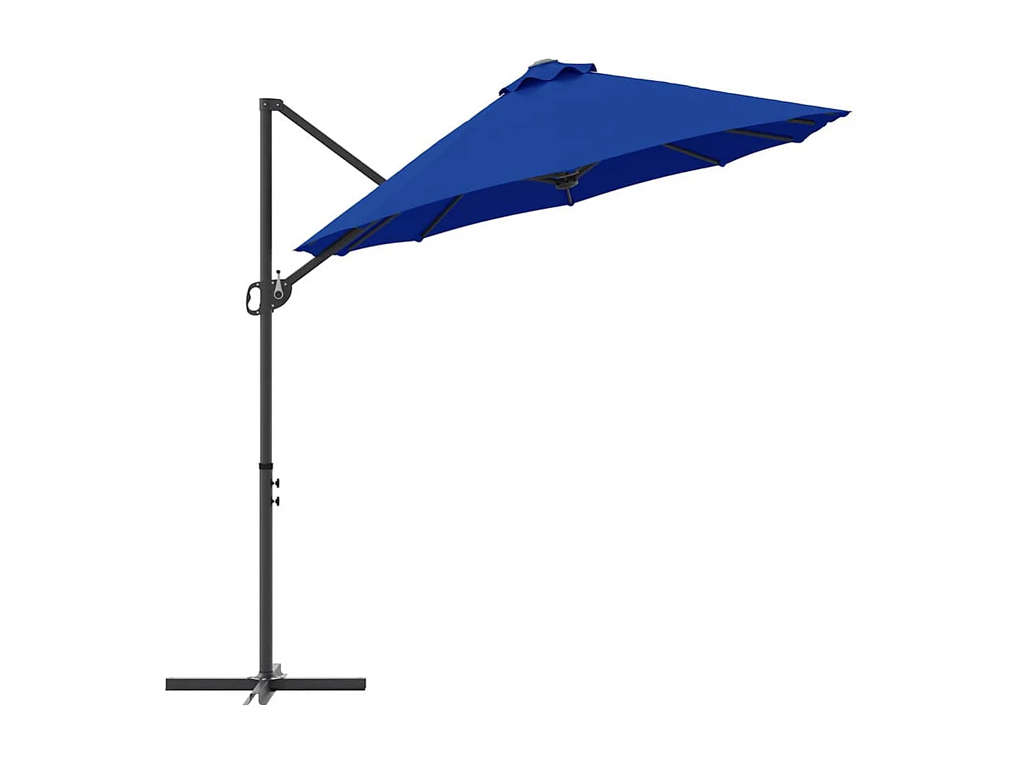 Parasol de jardin-Parasol cantilever de jardin bleu azur 372 x 198 x 243 cm