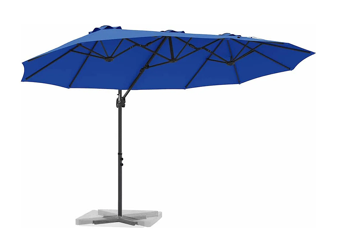 Parasol de jardin-Parasol cantilever de jardin bleu azur 372 x 198 x 243 cm