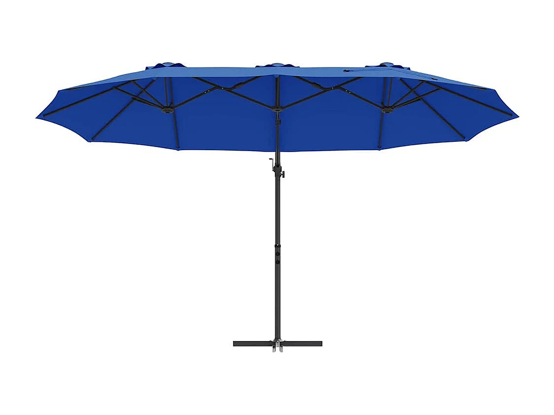 Parasol de jardin-Parasol cantilever de jardin bleu azur 372 x 198 x 243 cm
