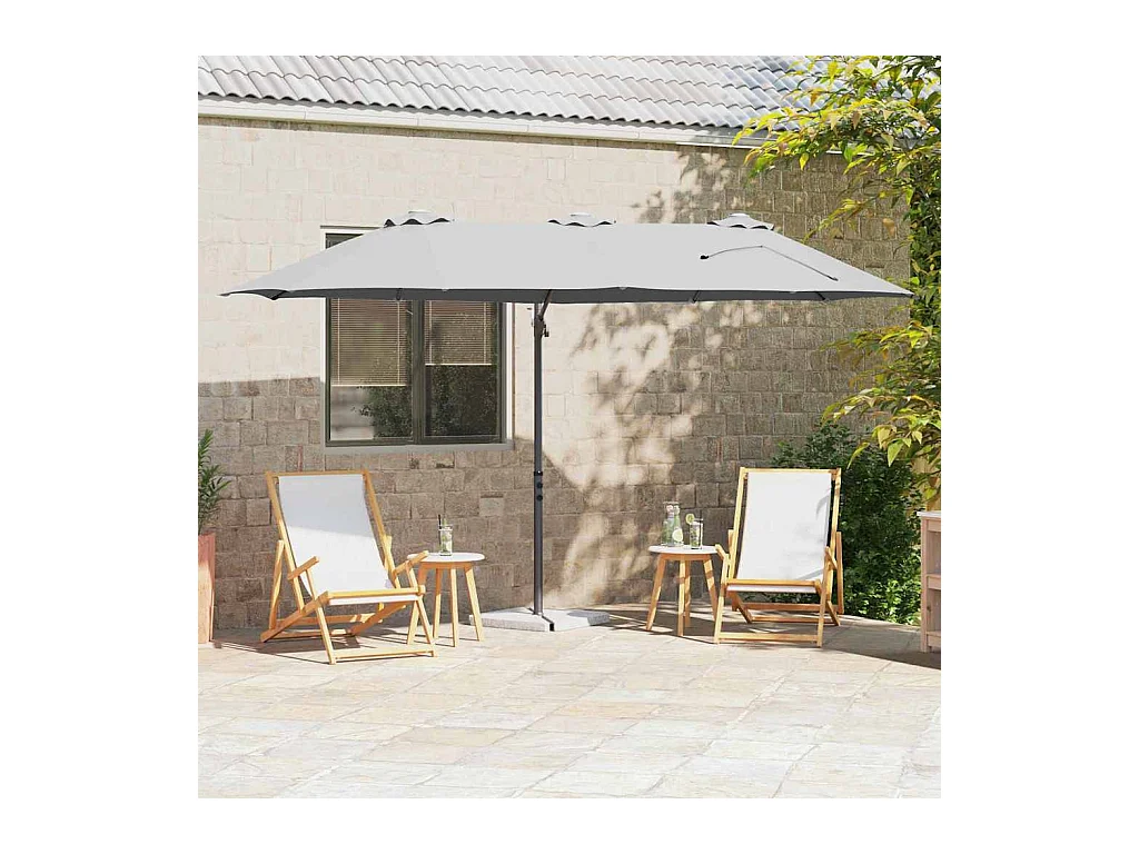 Parasol de jardin-Parasol cantilever de jardin Couleur sable 372 x 198 x 243 cm