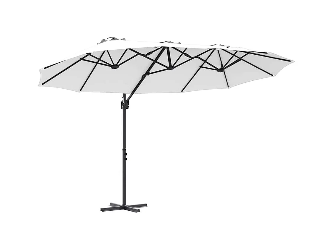 Parasol de jardin-Parasol cantilever de jardin Couleur sable 372 x 198 x 243 cm