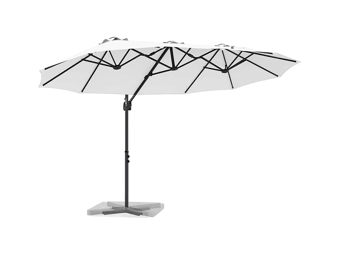 Parasol de jardin-Parasol cantilever de jardin Couleur sable 372 x 198 x 243 cm