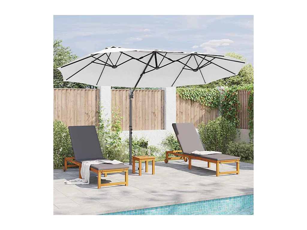 Parasol de jardin-Parasol cantilever de jardin Couleur sable 372 x 198 x 243 cm