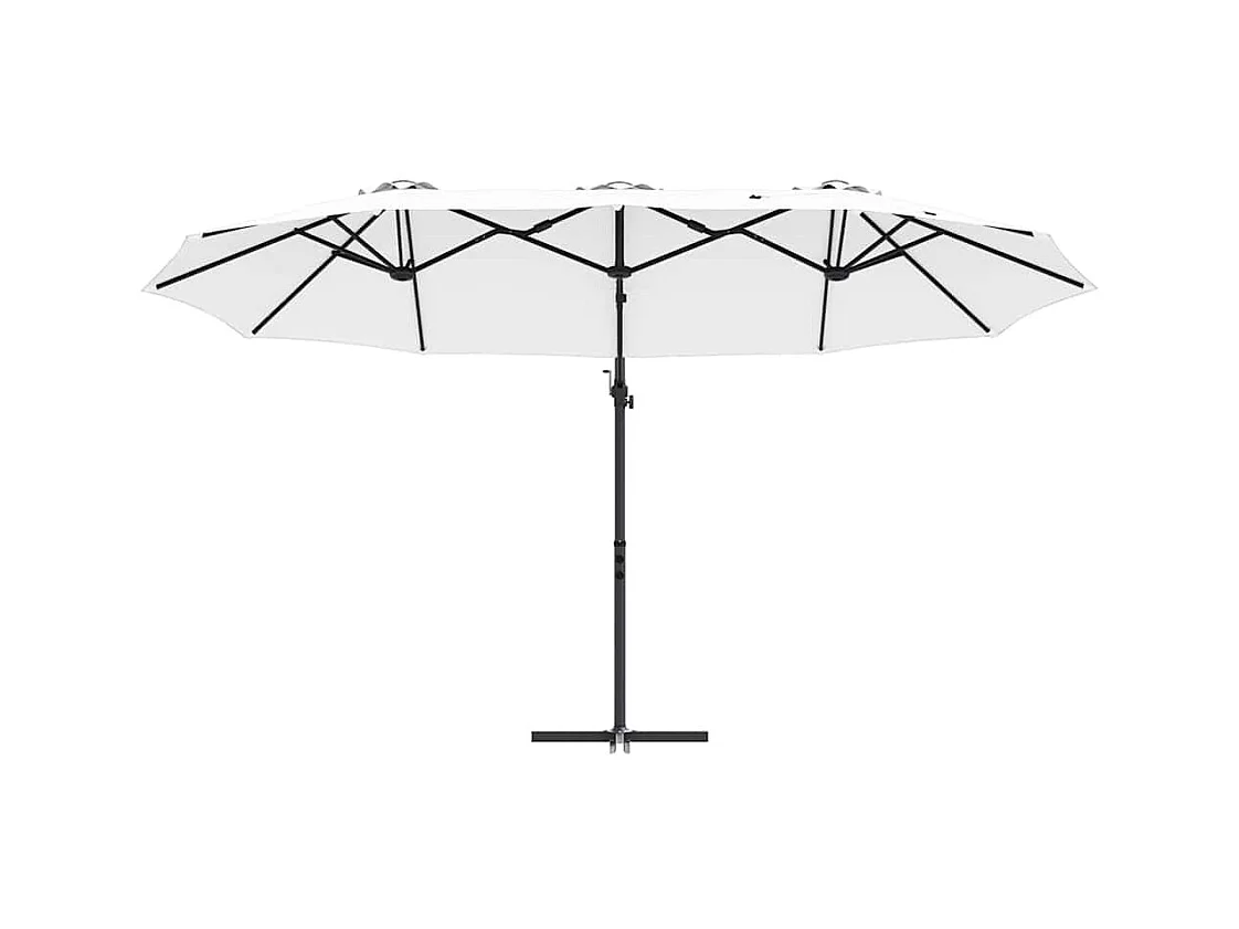 Parasol de jardin-Parasol cantilever de jardin Couleur sable 372 x 198 x 243 cm