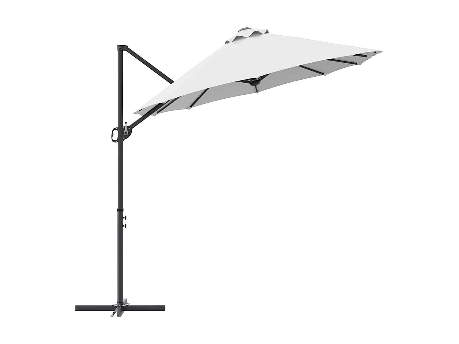 Parasol de jardin-Parasol cantilever de jardin Couleur sable 372 x 198 x 243 cm