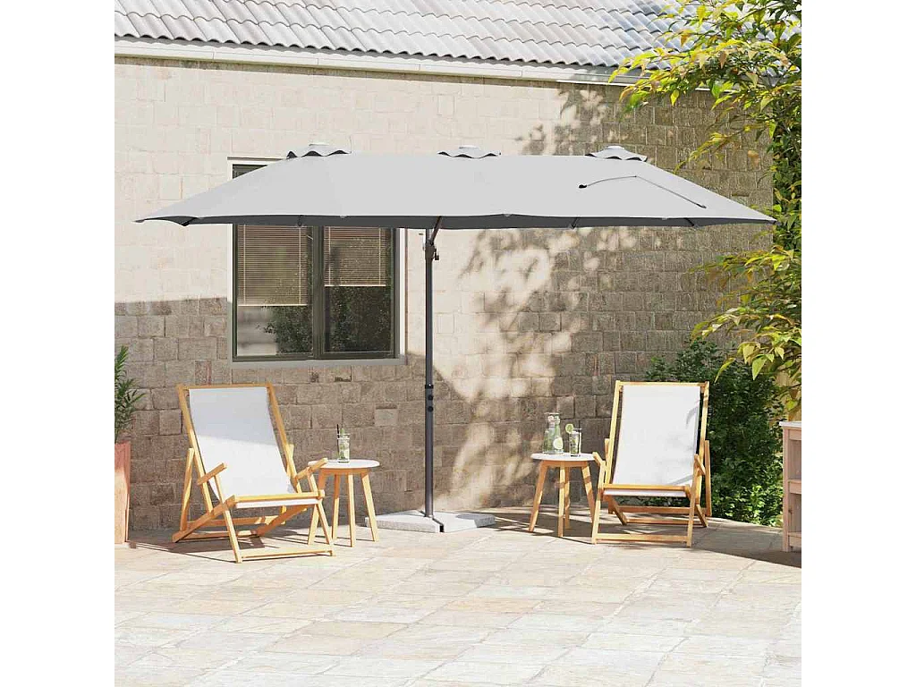 Parasol de jardin-Parasol cantilever de jardin Couleur sable 372 x 198 x 243 cm