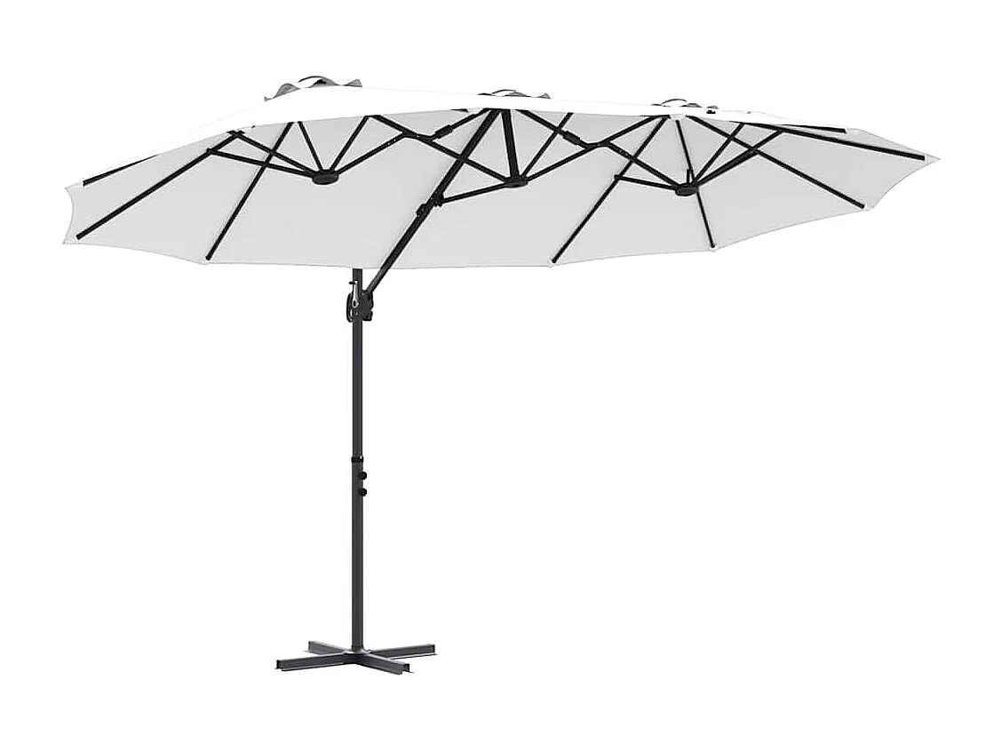 Parasol de jardin-Parasol cantilever de jardin Couleur sable 372 x 198 x 243 cm