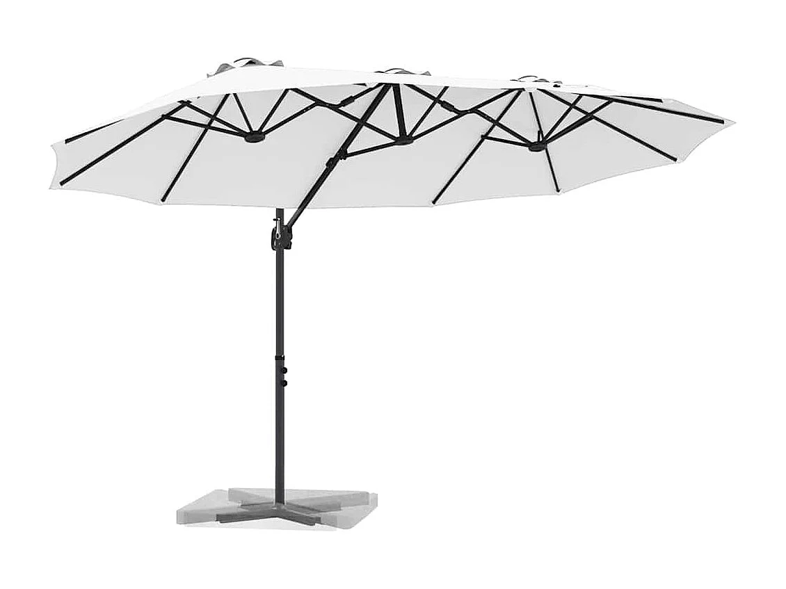 Parasol de jardin-Parasol cantilever de jardin Couleur sable 372 x 198 x 243 cm