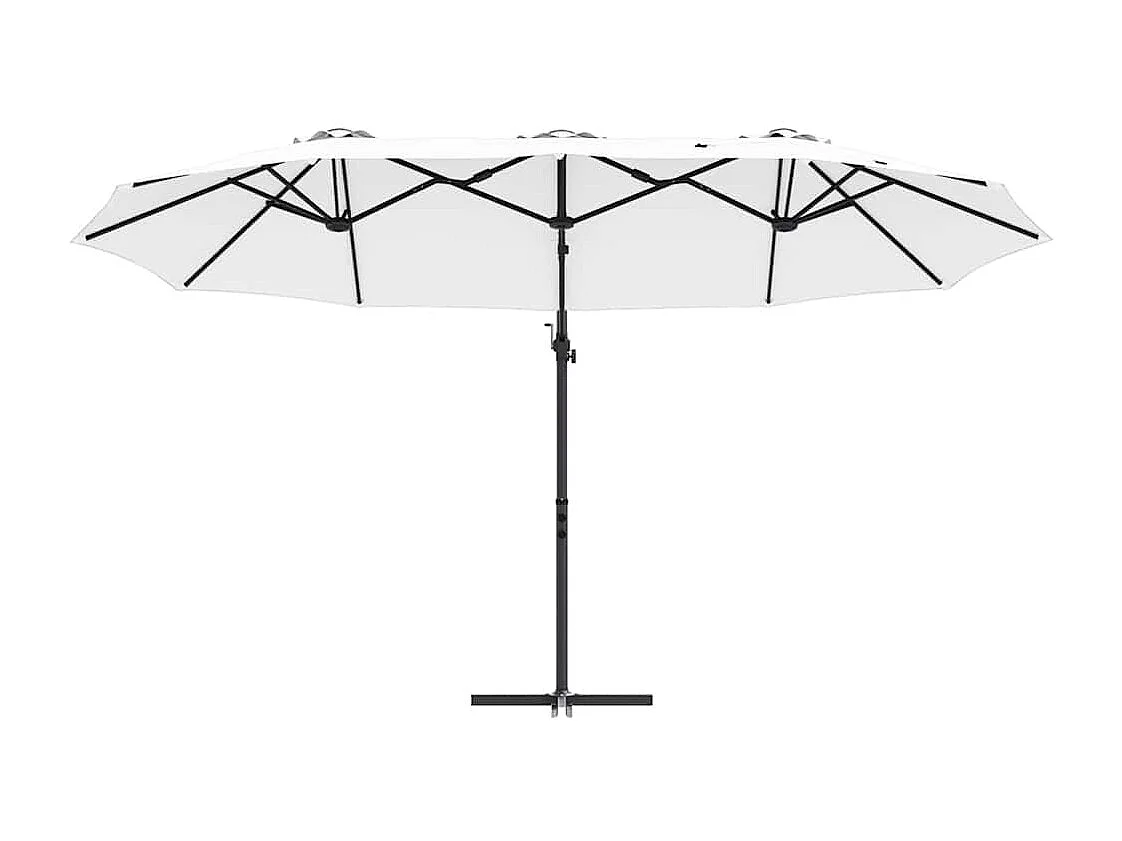 Parasol de jardin-Parasol cantilever de jardin Couleur sable 372 x 198 x 243 cm