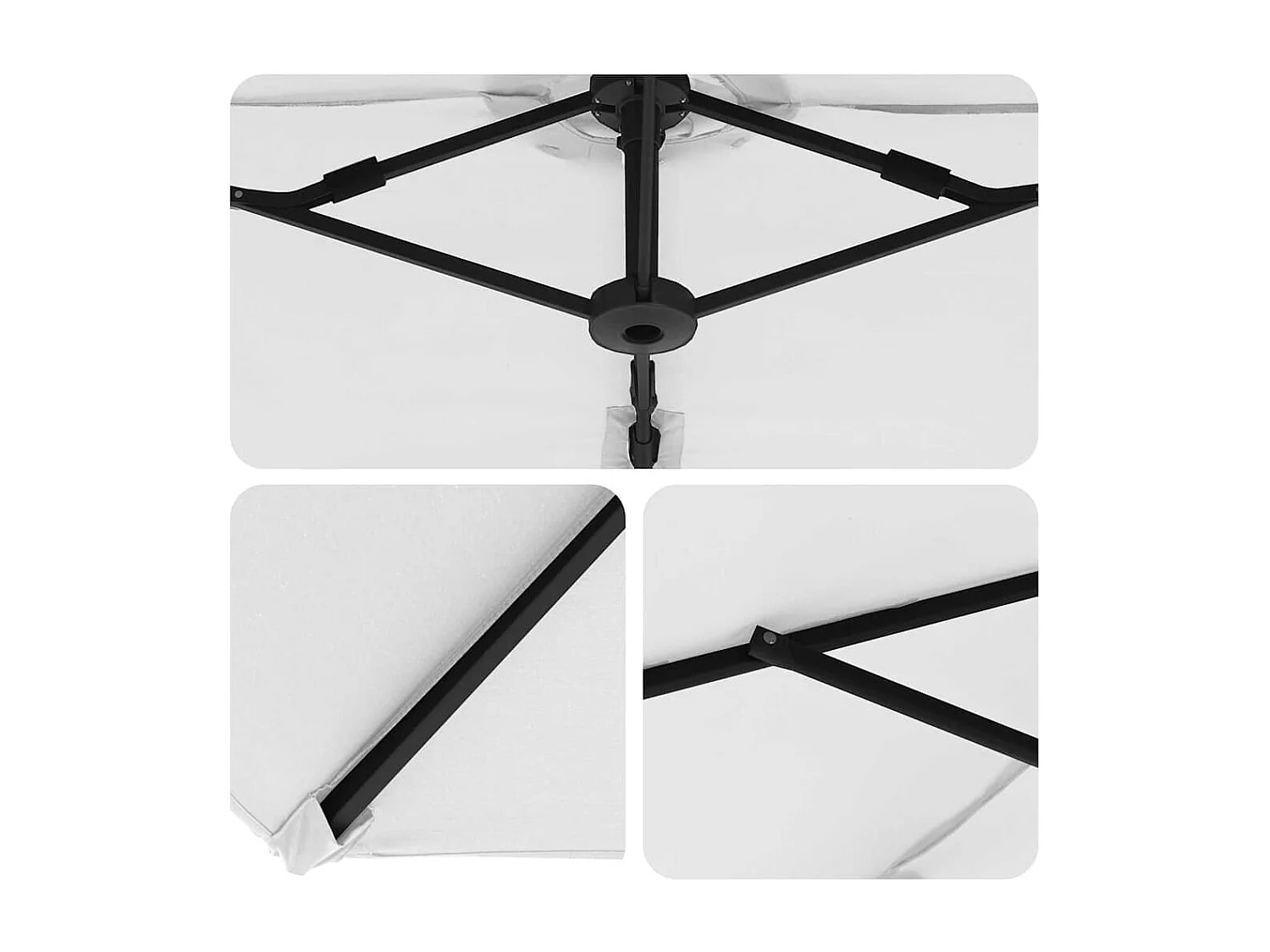 Parasol de jardin-Parasol cantilever de jardin Couleur sable 372 x 198 x 243 cm