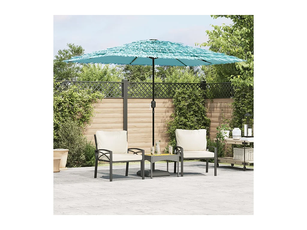 Parasol de jardin-Parasol d'extérieur avec mât en acier bleu 300x200x250 cm